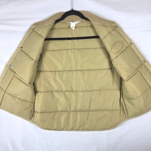 Tyson Puffer Vest Tan Quilted Snap Front Mens Medium Vintage Workwear Cosplay - Picture 7 of 16